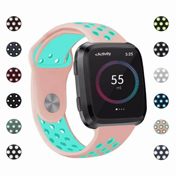 POY For Fitbit Versa Bands, Adjustable Breathable Replacement Sport Bands with Air Holes for