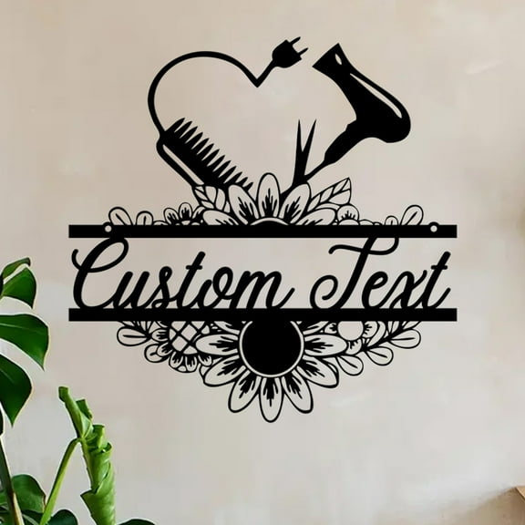 Custom Personalized Hair Salon Metal Wall Art Custom Hair Stylist Name Sign Home Decor Hairdresser Decoration Barbershop Xmas