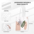 thumbnail image 4 of YFYANG Reusable Cotton Canvas Tote Shopping Bag, Green Leaves Boho Art Washable Portable Grocery Bag for Daily Travel, 4 of 8