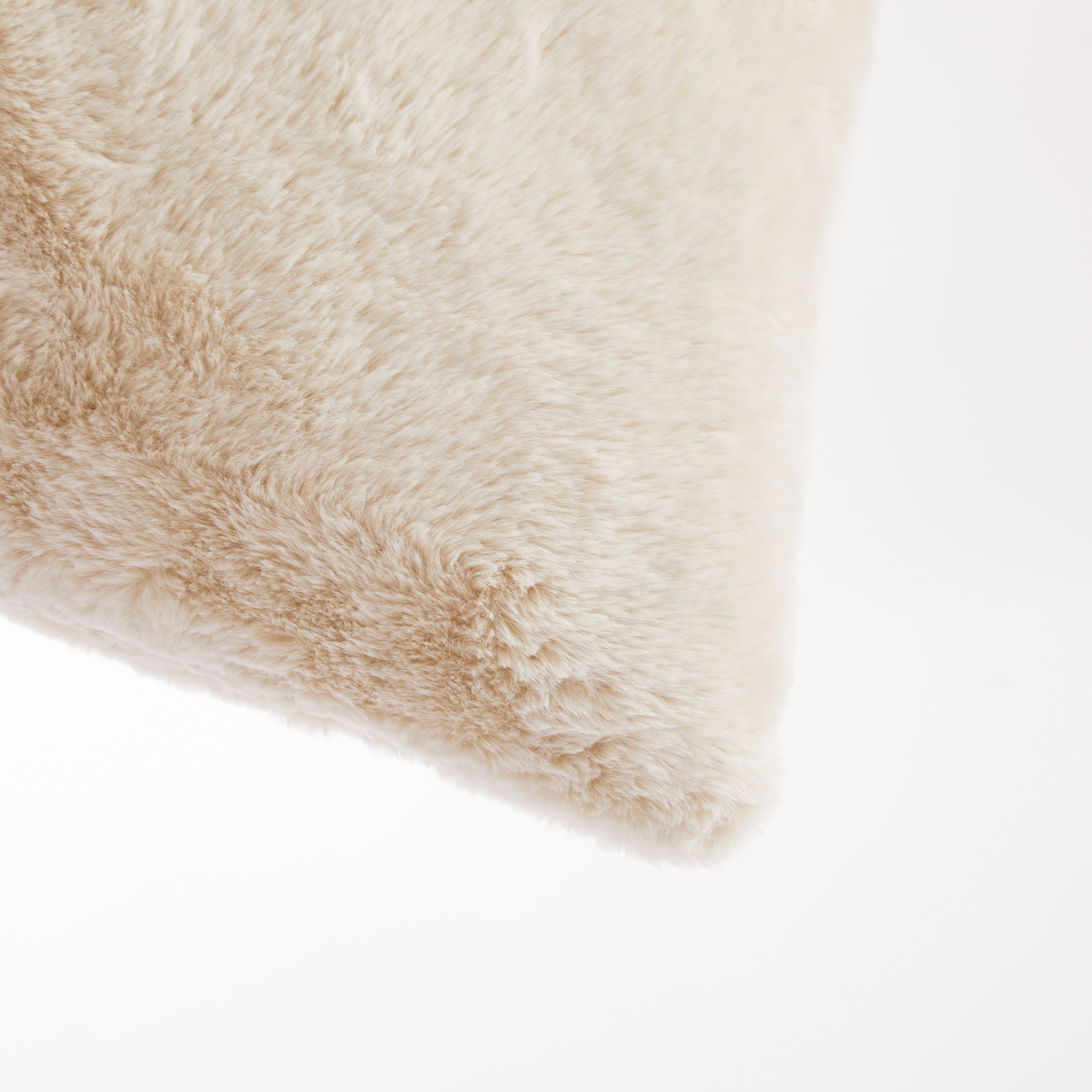 Better Homes & Garden 2pk Faux Tip Dyed Fur Decorative Pillows,  20" x 20" Beige