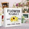 thumbnail image 4 of Zomyto 5"x5" Rustic Spring Wood Block Signs,Flower Market Open Daily Vintage Floral Wooden Box Sign,Farmhouse Sign Decor, 4 of 7