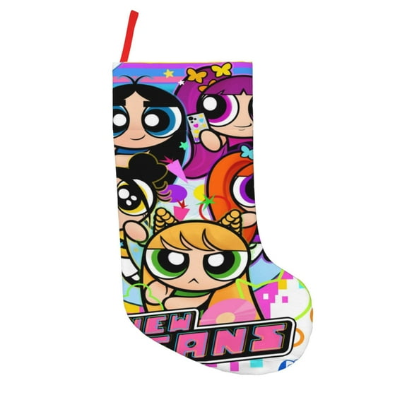 Powerpuff Girls Christmas Stockings Large 18" Xmas Stockings Fireplace Hanging Stockings for Family Christmas Decorations