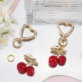 thumbnail image 3 of 1 caja de 2 juegos de llaveros de cereza con forma de corazón, bonitos accesorios para llaveros, juego kawaii, colgantes de frutos rojos, llaveros estéticos, dijes, 3 of 4