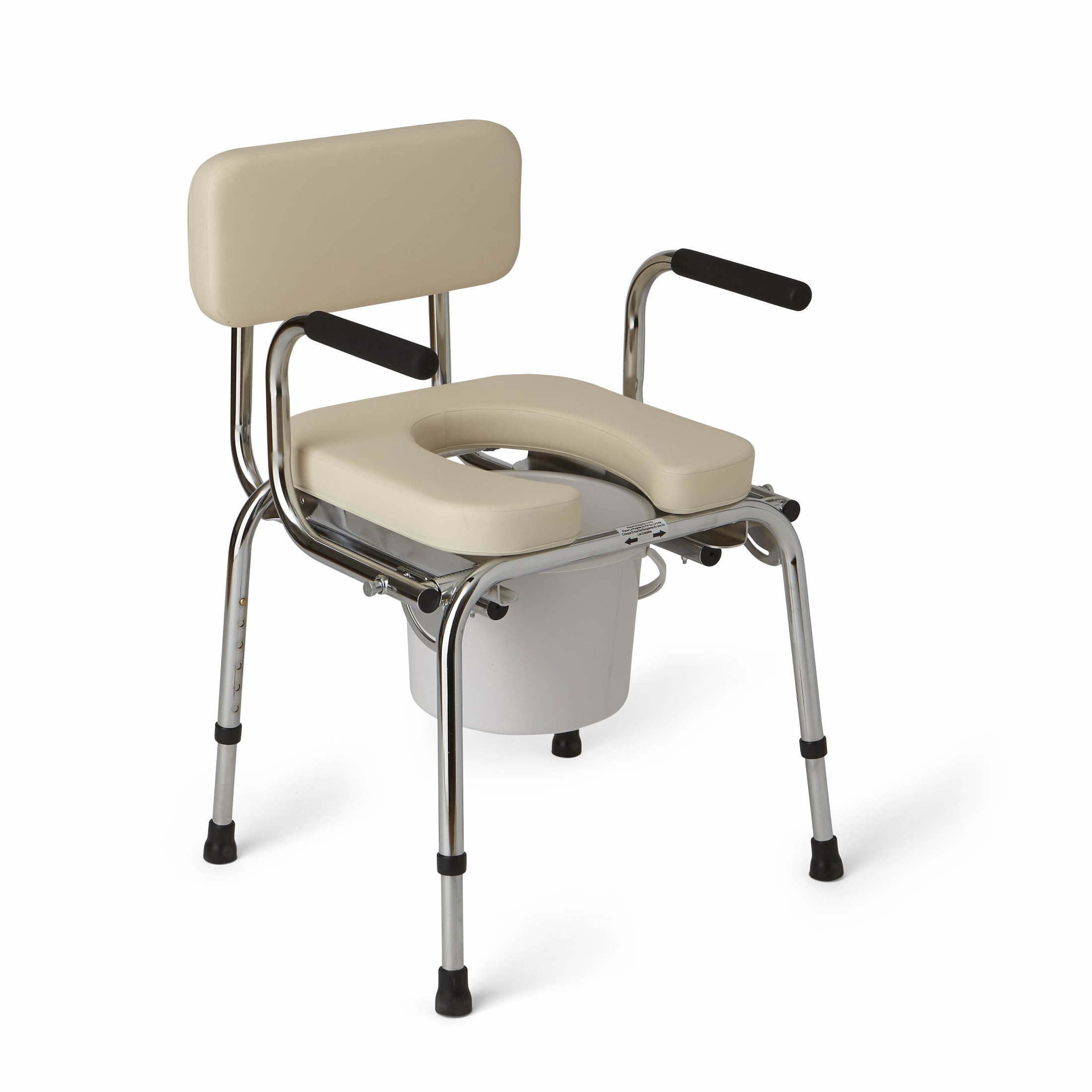 Medline Drop-Arm Padded Commode, 350 lb Weight Capacity