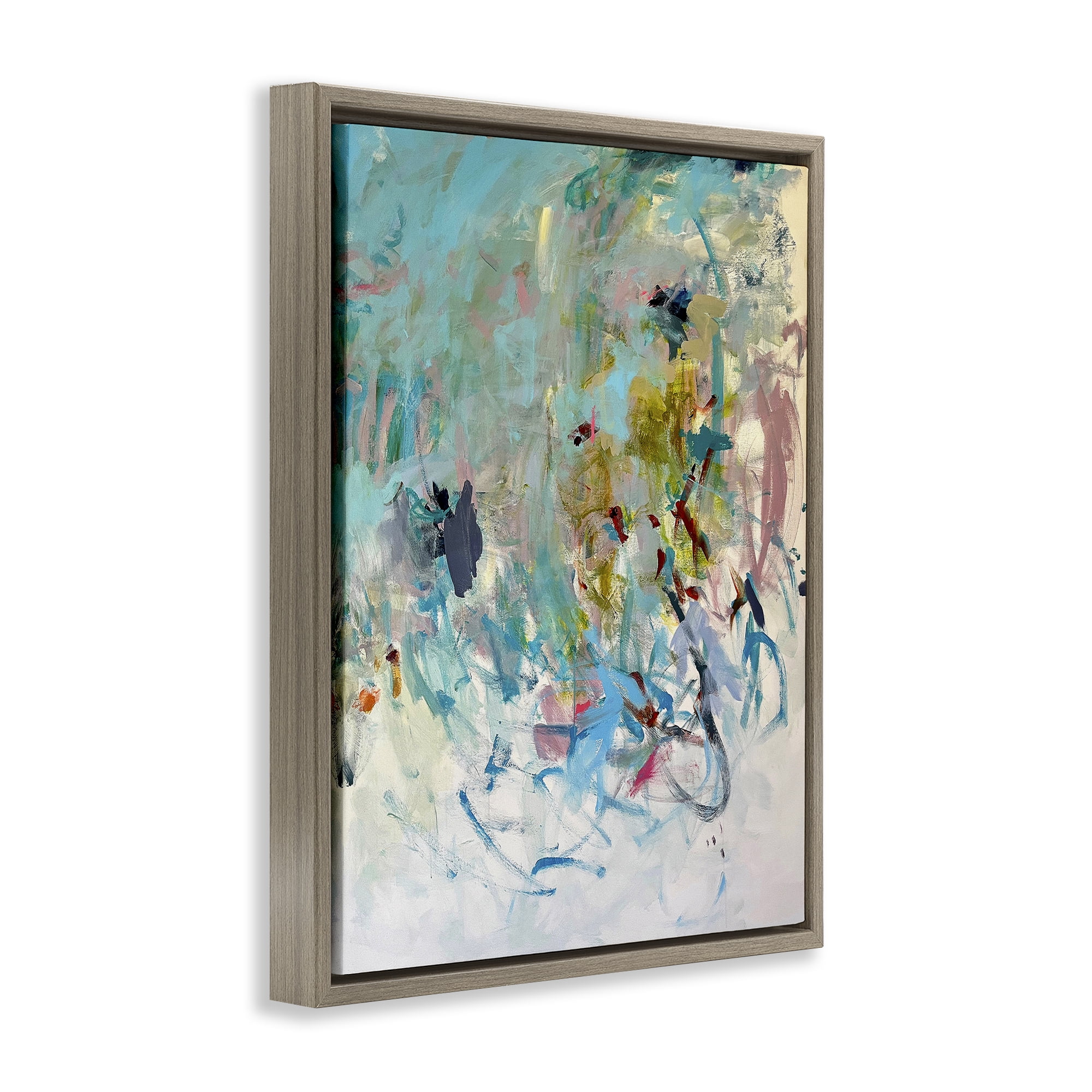 Stupell Industries Chaotic Ombre Scribble Abstract Painting Brown Floater Framed Canvas Art Print Wall Art, 25 x 31
