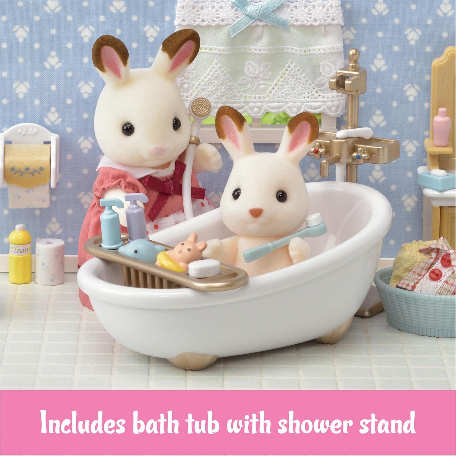 Calico Critters Country Bathroom Set, Dollhouse Furniture and Accessories