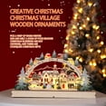 thumbnail image 6 of Wooden Christmas LED lights ornaments scene decorations, wooden house figurine with music and lights, battery-powered design, perfect for Christmas day decor and gift choice, 6 of 9