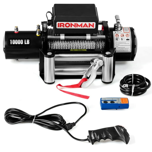 10000 lbs 12V Electric Recovery Winch Truck SUV Wireless Remote Control IP67 - Walmart.com