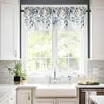 thumbnail image 2 of Christmas Kitchen Curtains and Valances Set, Rod Pocket Curtains Tier Farmhouse Window Curtains 36 Inch Length, Blue Eucalyptus Leaves Flowers Farmhouse 3 Piece Kitchen Curtains Set, 2 of 6