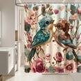 thumbnail image 5 of ZYHYPWW Watercolor Floral Print Waterproof Shower Curtain, 71" x 71" Machine Washable Bathroom Curtain with 12 Hooks, 5 of 6