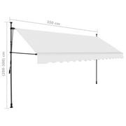 Andoer parcel,Shelter Patio Balcony With Led With Adjustable Versatile Patio Balcony With Manual137.8" Cream Adjustable Versatile With Balcony With Adjustable Window Arm 137.8"