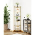 thumbnail image 2 of Corner Shelf Stand, Glass Bookshelf Bookcase, Bathroom Organizer, Plant Stand, Steel Frame, 2 of 6