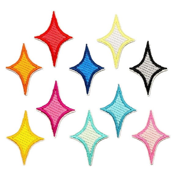 OUNONA 10Pcs Star Embroidery Patches Durable Decorative Sew on Patches for Clothes Jackets