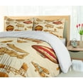 thumbnail image 5 of Ambesonne Aviation Duvet Cover Set, Vintage Baloons Planes, Calking, Sand Brown Mustard, 5 of 6