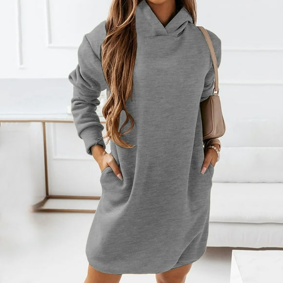 TINZ Solid Winter Autumn And Long Sleeved Sweater Hooded Dress Color Women's Hoodies Sweatshirts Women Hoodie Sleeve Hoodie Jacket Women