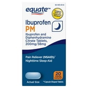 Equate Ibuprofen PM, Pain Reliever (NSAID) and Nighttime Sleep-Aid, 20 Count