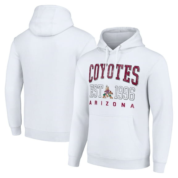 Men's Starter White Arizona Coyotes  Graphic Pullover Hoodie