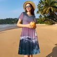 thumbnail image 4 of Disketp Boat Lighthouse Storm Waves para Vestido de Manga Corta para Mujeres, Vestidos de Verano para Mujeres, Casual y Holgado para la Playa, 4 of 6