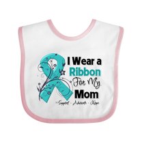 Inktastic Mom Ovarian Cancer Ribbon Boys or Girls Baby Bib