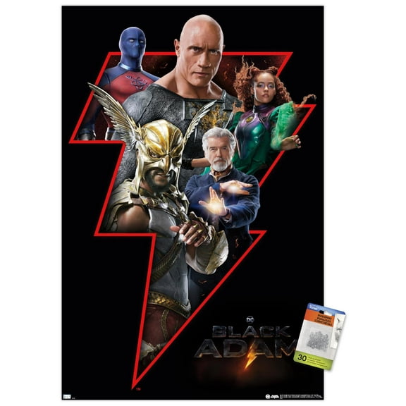 DC Comics Movie Black Adam - Group Wall Poster with Pushpins, 22.375" x 34"