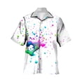 thumbnail image 1 of Camisas De CompresióN Para Hombre Hombres Casual Manga corta Primavera Verano Turndown Neck 3D Impreso Camisas Moda Top Blusa Camisas (White, L), 1 of 5