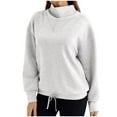 thumbnail image 4 of YYDGH Women Oversized Turtleneck Sweatshirt Fleece Long Sleeve Trendy Casual Drop Shoulder Fall Pullover Workout Warm Tops, 4 of 7