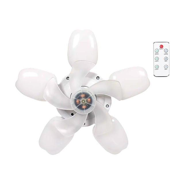 LED Garage Light With Fans Socket Fan Light Ceiling Fans With Lights And Remote E27 Screw Garage Ceiling Lights Powerful Airflow Quiet Ceiling Fan Light Bulb For Bedroom Living