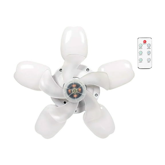 LED Garage Light With Fans Socket Fan Light Ceiling Fans With Lights And Remote E27 Screw Garage Ceiling Lights Powerful Airflow Quiet Ceiling Fan Light Bulb For Bedroom Living
