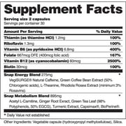 Snap Supplements Energy and Metabolism Herbal Complex, 60 Capsules, 2-Pack, Dietary Supplement for Adults, Convenient Daily Capsule Formula, Designed for daily energy and metabolic wellness