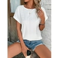 thumbnail image 4 of Hauts à Manches Courtes pour Femmes Mode Printemps/été Décontractée Ample Col Rond Manches Courtes Haut pour Femmes Aguichant Hauts d'Été pour Femmes Hauts à Manches Courtes T-Shirts pour Femmes Mode, 4 of 8