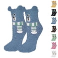 thumbnail image 4 of Women's Plush Animal Socks 3D Ears & Scarf Design Cozy Fleece Non-Shedding Socks Warm Thickened Floor Socks Cute Comfy Indoor Lounge Socks, 4 of 4