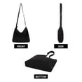 thumbnail image 3 of Muka Canvas Shoulder Bag with Zipper, Black Hobo Crossbody Handbag Casual Tote, 3 of 6