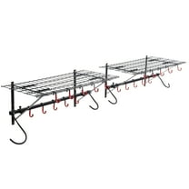 Wall Mount Bike Storage Rack with 2 Shelves - Garage Bike Holder Organizes 4 Bicycles, Space-Saving & Sturdy Design