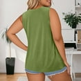 thumbnail image 5 of Scyoekwg Plus Size Tank Tops for Women Summer Casual Trendy Sleeveless Shirts V Neck Pleated Tunic Tops Solid Color Loose Blouses (Army Green,XXXXL）, 5 of 7