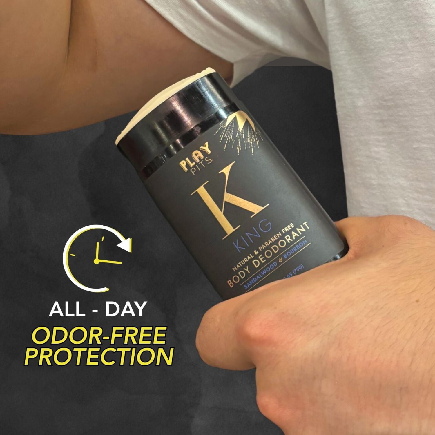 Play Pits – Natural Whole Body Deodorant For Men & Women – King Scent – Infused W/Sandalwood - 2pk