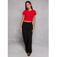 thumbnail image 2 of Womens Basic Crew Neck Cropped Tee, 2 of 3