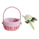 thumbnail image 1 of Cesta de mimbre tejida a mano con flores artificiales de rosas para novios y banquetes. Canasta Rosa Blanca Rosa, 1 of 9