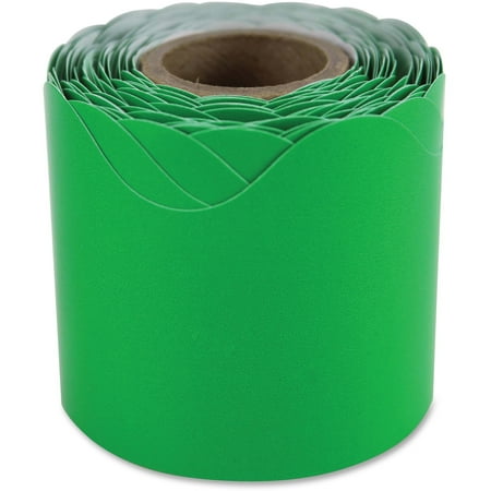 Carson-Dellosa, CDP108274, Plain Continuous-roll Scalloped Border, 1 Roll, Green