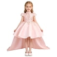 thumbnail image 4 of Bobifish Toddler Girls Dress Elegant Satin Embroidered 3D Flower Train Dress Party Evening Formal Occasions Children Girls Dresss, 4 of 8