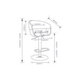 thumbnail image 3 of Simpli Home Lowell Adjustable Swivel Fabric Bar Stool in Charcoal Gray, 3 of 10