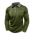 thumbnail image 5 of Zylanna Men's Long Sleeve Polo Shirts with Chest Pocket, Solid Slim Fit Spring Fall Turndown Collar Casual Pullover Tops for Man Army Green, 5 of 8
