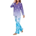 thumbnail image 3 of Garronmavis Christmas Womens Button Down Pajama Set Button Down Loungewear Lightweight Thermal Nightwear with Pockets Christmas Snowflake Fish Scale, 3 of 7