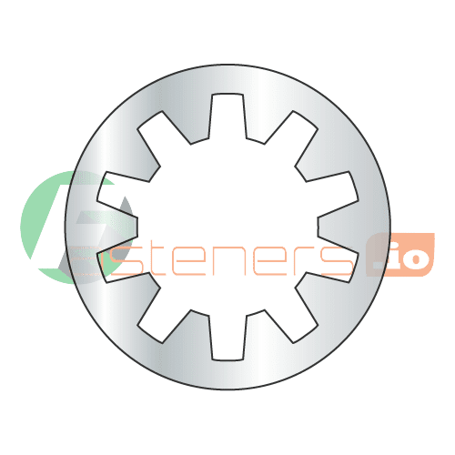 5 Internal Tooth Lock Washers / Steel / Zinc / Outer Diameter .255