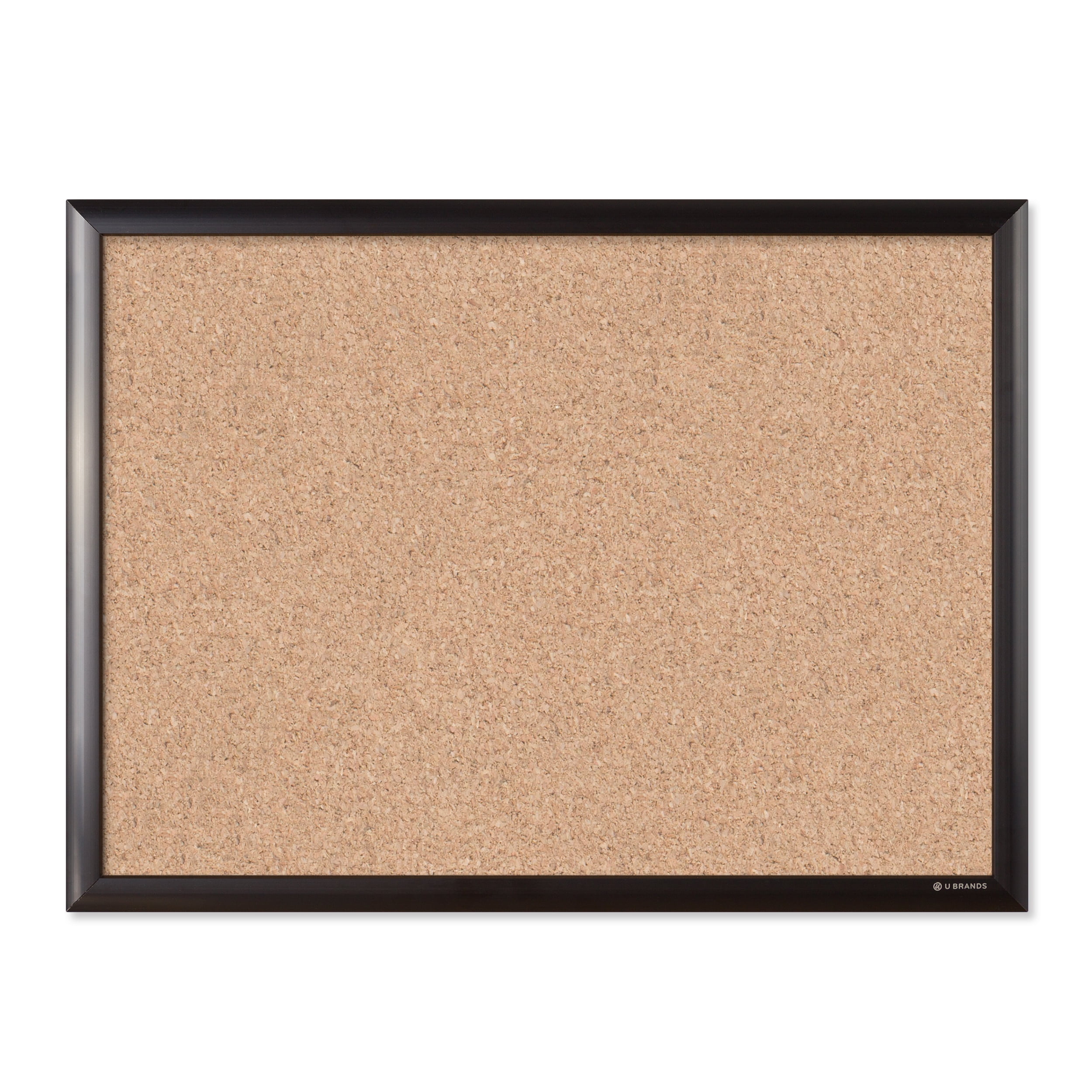 U Brands Cork Bulletin Board, 23" x 17", SelfHealing Cork, Black Aluminum Frame, 2879U