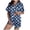 Blue, variant on Halloween Pajamas Women Ghost Pumpkin Print Short Sleeve Button Shirts Shorts Sets Spooky & Cute 2 Piece Pjs Sets (Black L)