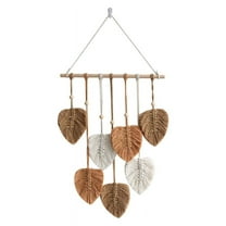 Leaf Macrame Wall Hanging Boho Room Home Decor Woven Aesthetic Wall Tapestry Home Room Wedding Decoration Khaki
