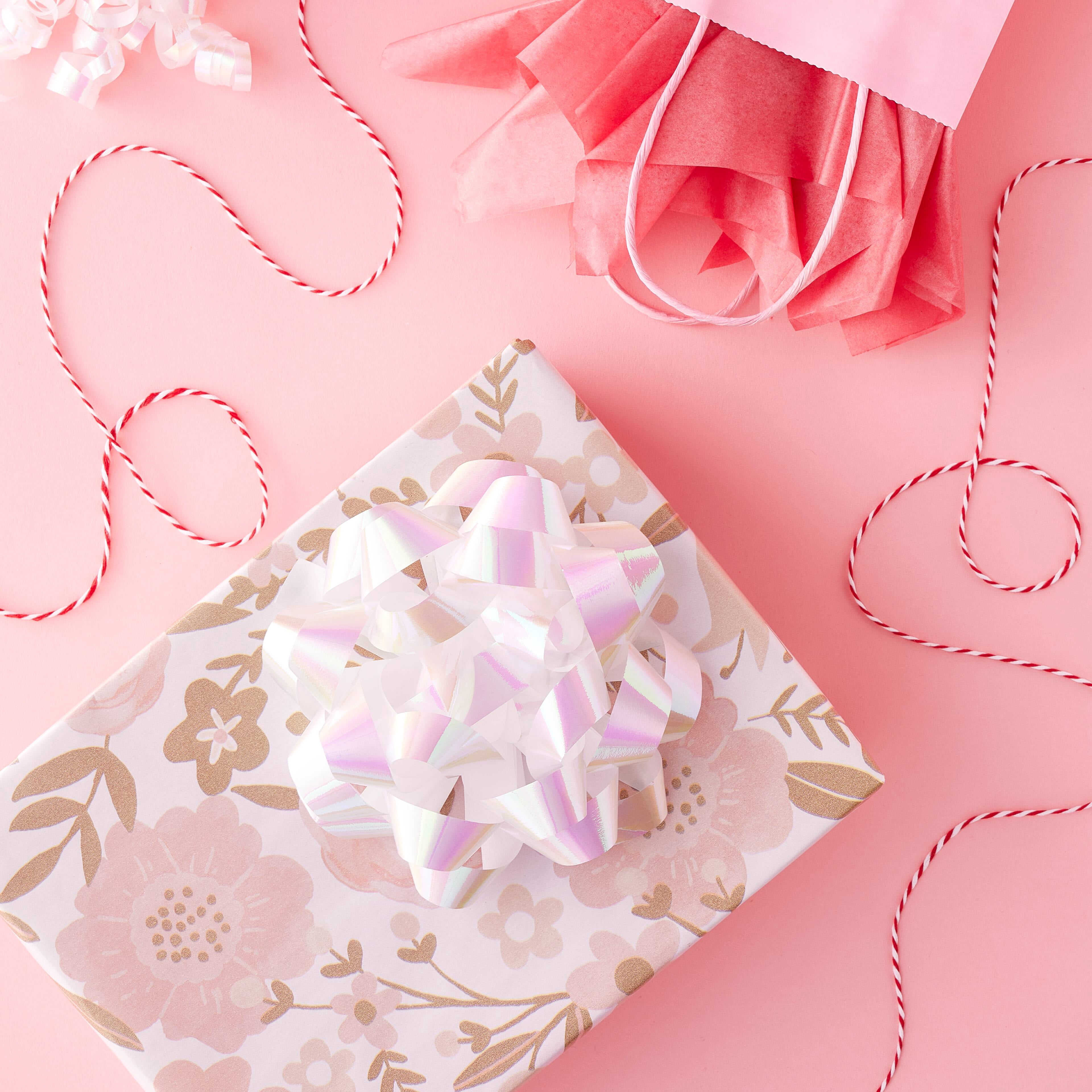 12 Pack: 5.75" White Holographic Gift Bow by Celebrate It