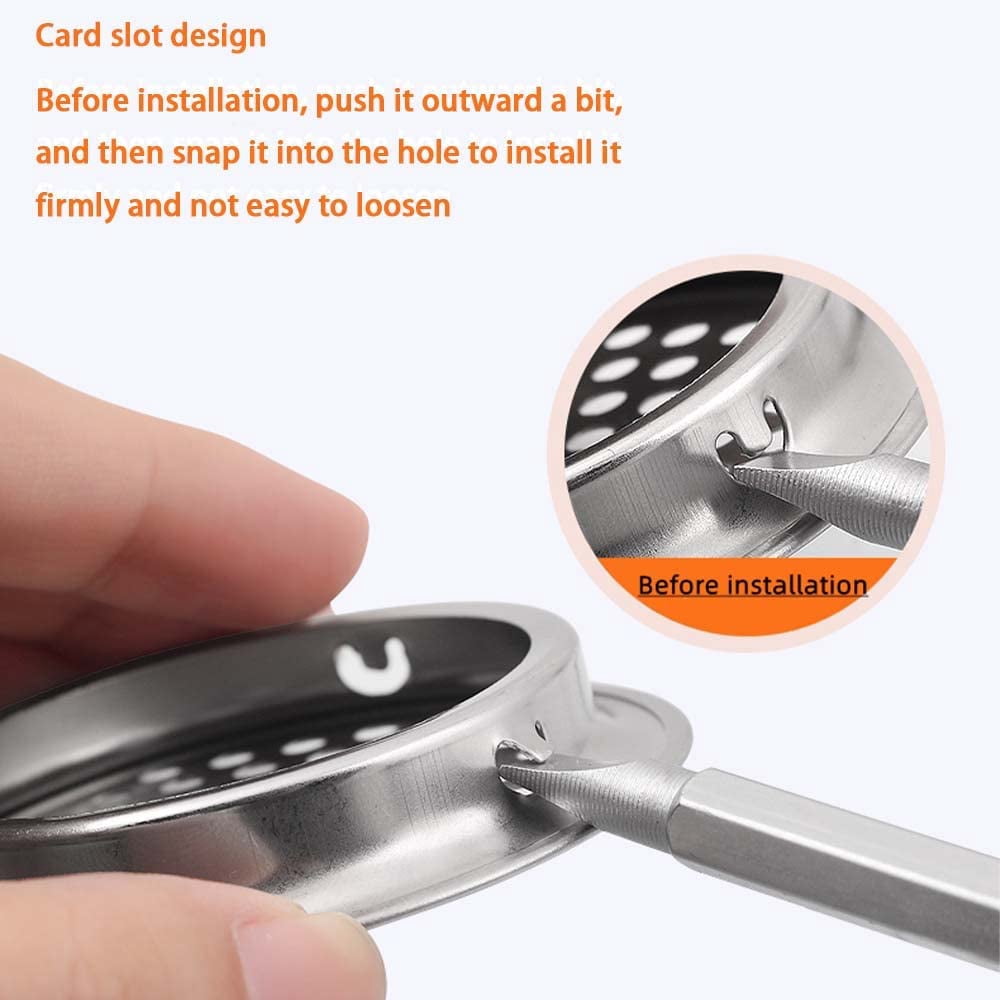 50 Pcs 2 inch Soffit Vents Round, 53mm Stainless Steel Circular Air Vents Mesh Hole for Kitchen Bathroom Cabinet Wardrobe, Shoe Cabinet