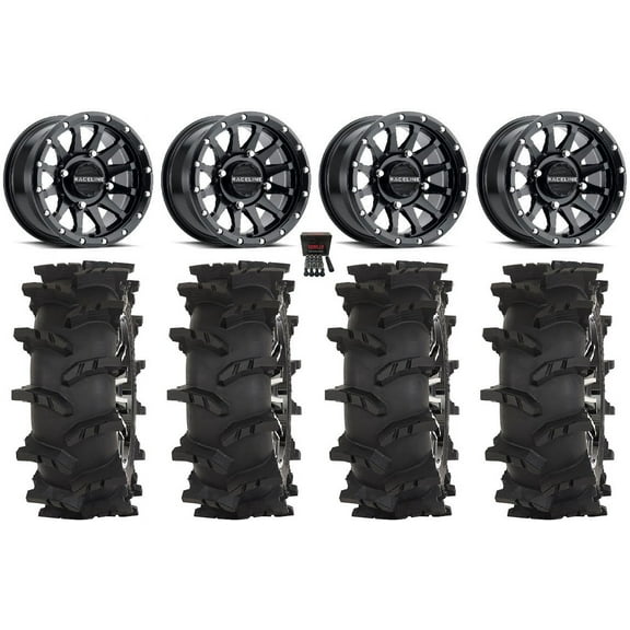 Raceline Trophy 14" Wheels Black  38mm 32" Outlaw Max Tires Polaris RZR XP 1000 / PRO XP / Ranger XP 900/1000