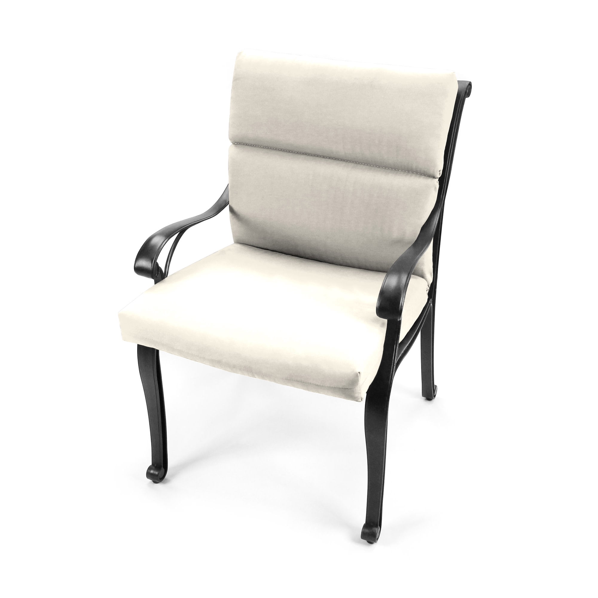Jordan Manufacturing 44" x 22" Veranda Cream Solid Rectangular Outdoor Chair Cushion with Ties and Hanger Loop (2 Pack)